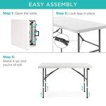 4ft Heavy-Duty Folding Table for Indoor/Outdoor Use