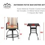 Beige 3-Piece Patio Bistro Set with Swivel Chairs