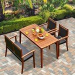 4-Piece Outdoor Patio Dining Set with Umbrella Hole