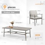 HAPPATIO 9-Piece Outdoor Dining Set with Cushions