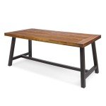 Carlisle Rustic Metal Outdoor Dining Table