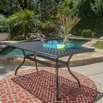 Cayman Black Sand Cast Aluminum Patio Table