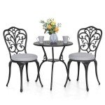 NUU GARDEN 3-Piece Outdoor Bistro Set - Black