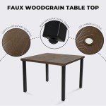 5-Piece Outdoor Dining Set with Swivel Chairs