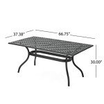 Cayman Black Sand Cast Aluminum Patio Table