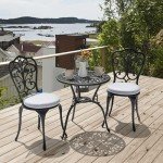 NUU GARDEN 3-Piece Outdoor Bistro Set - Black