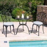 NUU GARDEN 3-Piece Outdoor Bistro Set - Black