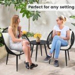 3-Piece Woven Rope Bistro Set with Cushions