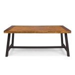 Carlisle Rustic Metal Outdoor Dining Table
