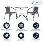 3-Piece Bistro Patio Dining Set with Rattan Chairs