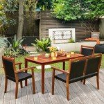 4-Piece Outdoor Patio Dining Set with Umbrella Hole