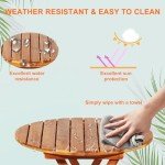 Acacia Wood Folding Bistro Table and Chairs Set