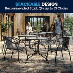 3-Piece Bistro Patio Dining Set with Rattan Chairs
