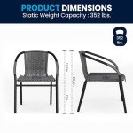 3-Piece Bistro Patio Dining Set with Rattan Chairs