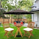 Acacia Wood Folding Bistro Table and Chairs Set