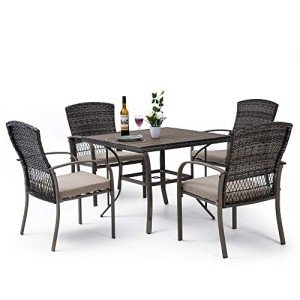 Pamapic 5-Piece Beige Outdoor Dining Set
