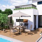 Pamapic 5-Piece Beige Outdoor Dining Set