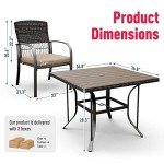 Pamapic 5-Piece Beige Outdoor Dining Set