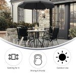Nantucket 6-Piece Outdoor Dining Set with Umbrella