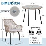 5-Piece Wicker Outdoor Dining Set with Cushions