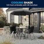 Nantucket 6-Piece Outdoor Dining Set with Umbrella