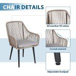 5-Piece Wicker Outdoor Dining Set with Cushions