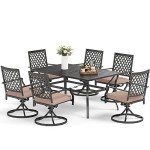 7-Piece Metal Patio Dining Set with Swivel Chairs