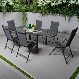 7-Piece Expandable Outdoor Dining Set for 6