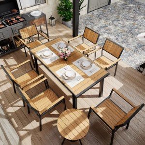 8-Piece Outdoor Aluminum Patio Dining Set