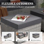 6-Piece Grey Wicker Patio Furniture Set with Fire Pit
