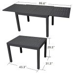 7-Piece Expandable Outdoor Dining Set for 6