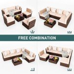 7-Piece Modular Outdoor Sectional Patio Furniture Set