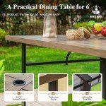 7-Piece Outdoor Dining Set with Cushioned Chairs