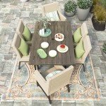 7-Piece Outdoor Dining Set with Cushioned Chairs