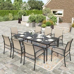 9-Piece Outdoor Dining Set with 8 Chairs