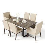 7-Piece Outdoor Dining Set with Cushioned Chairs