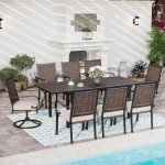 9-Piece Wicker Patio Dining Set for 8