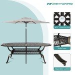 9-Piece Outdoor Patio Dining Set with Umbrella Hole