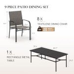 9-Piece Outdoor Dining Set with 8 Chairs