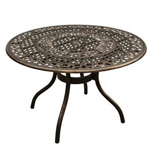 Bronze 48" Round Weatherproof Patio Dining Table