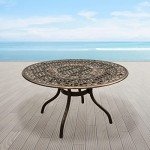 Bronze 48" Round Weatherproof Patio Dining Table