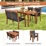 4-Piece Outdoor Patio Dining Set with Umbrella Hole