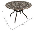 Bronze 48" Round Weatherproof Patio Dining Table