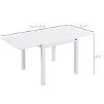 Expandable Patio Dining Table for 4-6, White