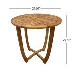 Teak Finish Round Accent Table by Christopher Knight