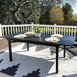 Expandable Metal Patio Dining Table for 6-8
