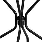 Black 35.25" Round Steel Patio Table with Umbrella