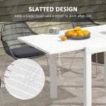 Expandable Patio Dining Table for 4-6, White