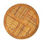 Teak Finish Round Accent Table by Christopher Knight