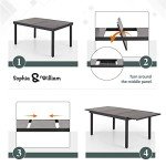 Expandable Metal Patio Dining Table for 6-8